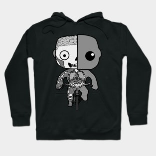 Kawaii Human Anatomy Riding A Bicycle BW2 Hoodie